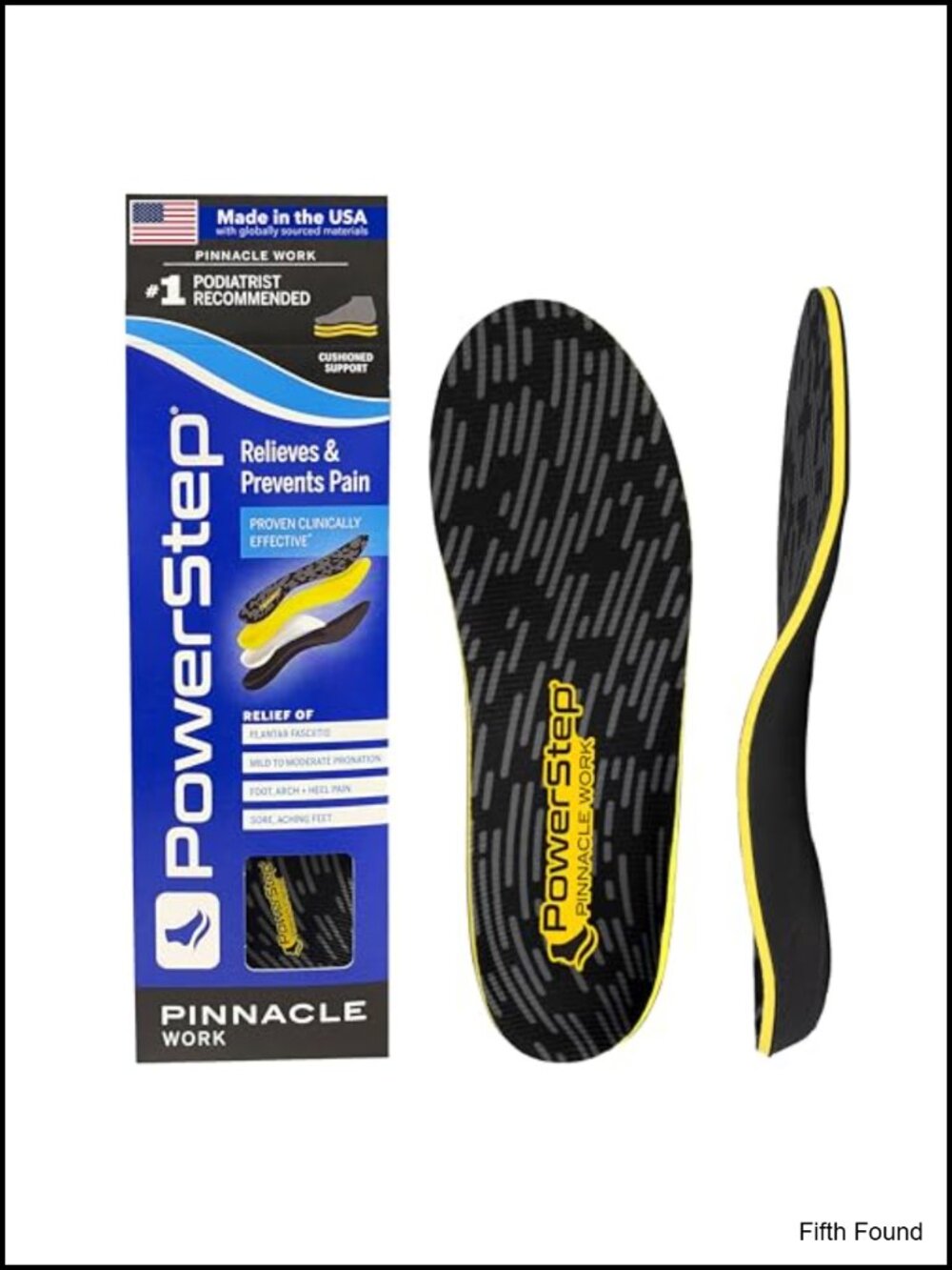 PowerStep Pinnacle Work Orthotic Insoles Arch Support Plantar Fasciitis Relief